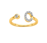 9K YG 0.16ct F VS LGD INITIAL "C" RING